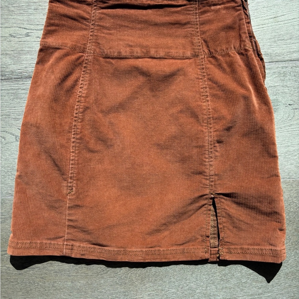Free People Orange Mini Pencil Skirt with Slit